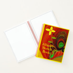 "A Flower for Me" Girls Hardcover Sketch Notebook