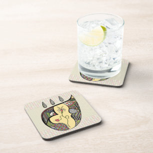 A Flower Within Square Coaster
