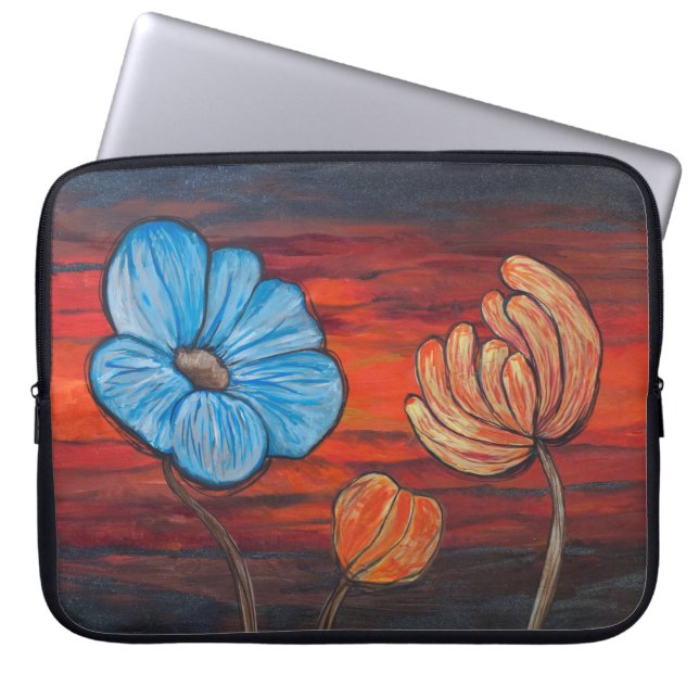 A flowery day to put a computer away laptop sleeve (Front)