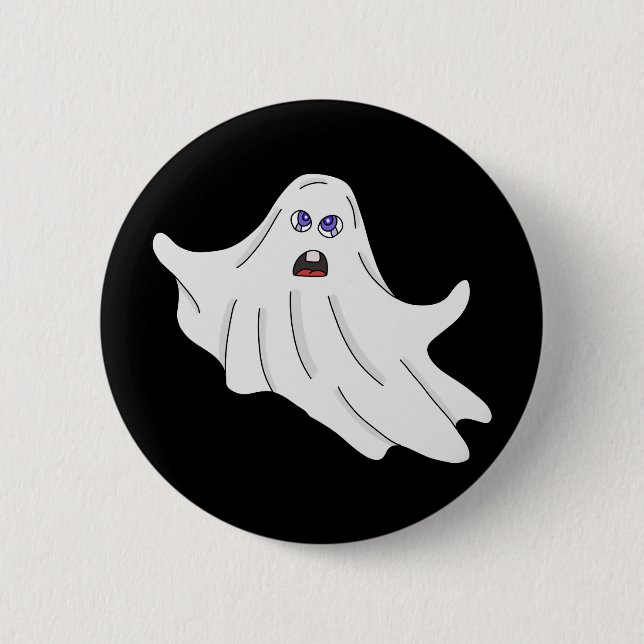 A Fluffy Ghost Flying 6 Cm Round Badge (Front)
