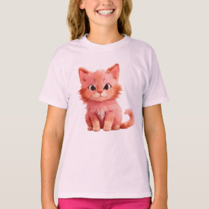 A fluffy pink Kitten T-Shirt