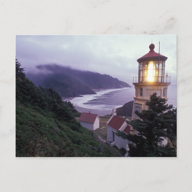 A foggy day on the Oregon coast at the Heceta Postcard (Front)