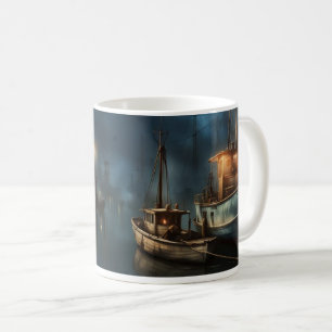 A Foggy Night At The Harbour Coffee Mug