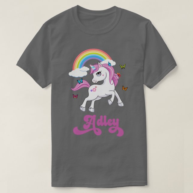 A For Adley Adley Rainbow Unicorn T-Shirt (Design Front)