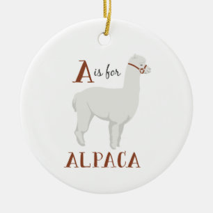 A For Alpaca Ceramic Tree Decoration