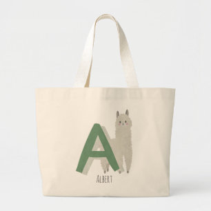 A for Alpaca Large Tote Bag