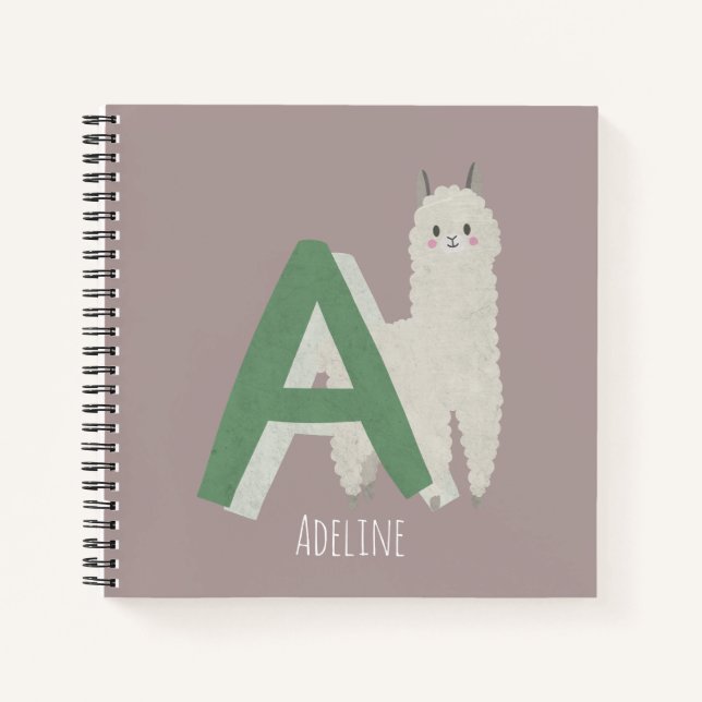 A for Alpaca Notebook (Front)