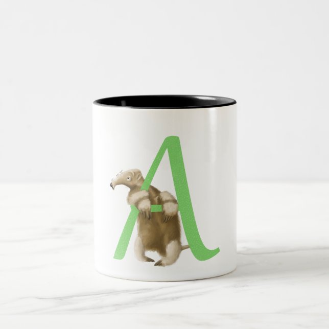 A for Anteater Initial - Mug - Green (Center)