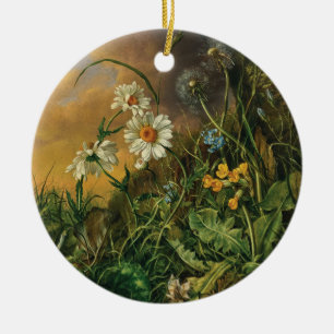 A Forest Floor with Daisies, Primroses, ... Ceramic Tree Decoration
