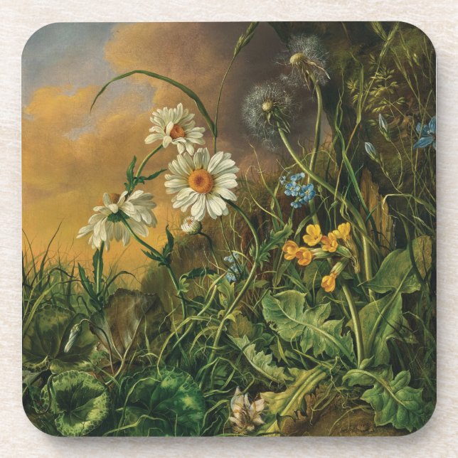 A Forest Floor with Daisies, Primroses, ... Coaster (Front)
