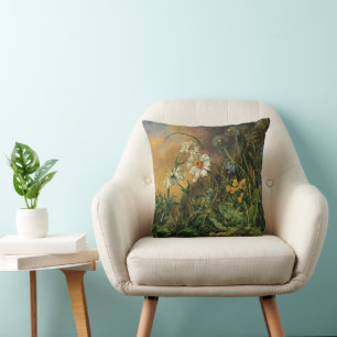 A Forest Floor with Daisies, Primroses, ... Cushion