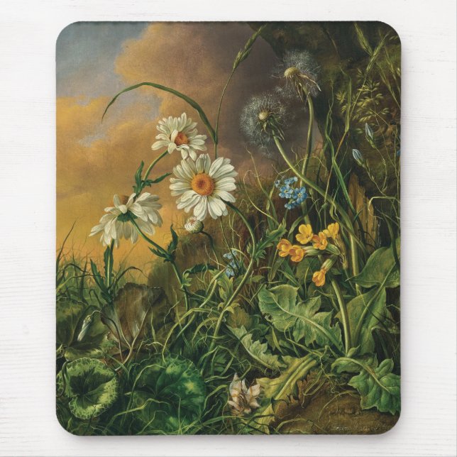 A Forest Floor with Daisies, Primroses, ... Mouse Pad (Front)