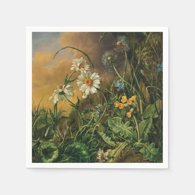 A Forest Floor with Daisies, Primroses, ... Napkin (Front)