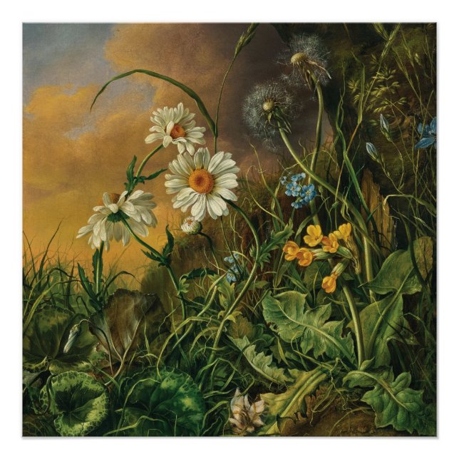 A Forest Floor with Daisies, Primroses, ... Poster (Front)
