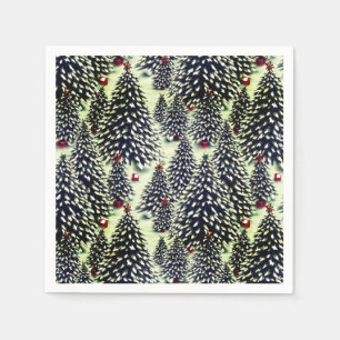 A Forest of Snow Covered Christmas Trees  Napkin
