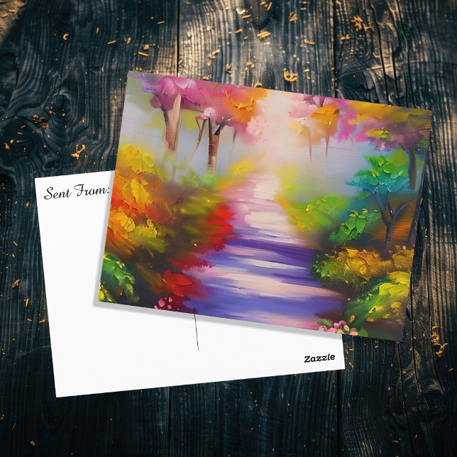 A Forest Path through the Fall Leaves Postcard (Creator Uploaded)