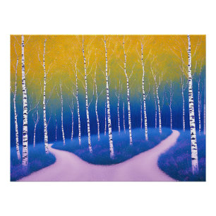 A Fork in Time – A Woodland Landscape Poster
