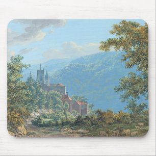 A Fortress in a Mountain Landscape at Sunrise Mouse Pad