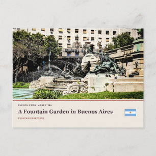 A Fountain Garden in Buenos Aires Postcard