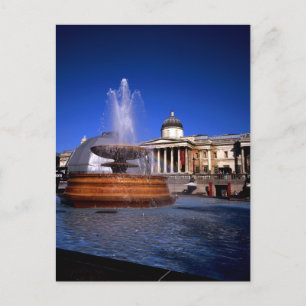 A fountain Trafalgar Square London Postcard