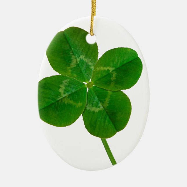 A Four Leaf Clover Ceramic Tree Decoration (Front)