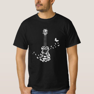A Four String Ukulele Instrument With Beautiful T-Shirt