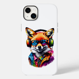 A fox in headphones and glasses Case-Mate iPhone 14 plus case