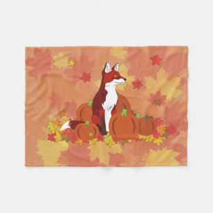 A Fox in the Pumpkin Patch Fleece Blanket