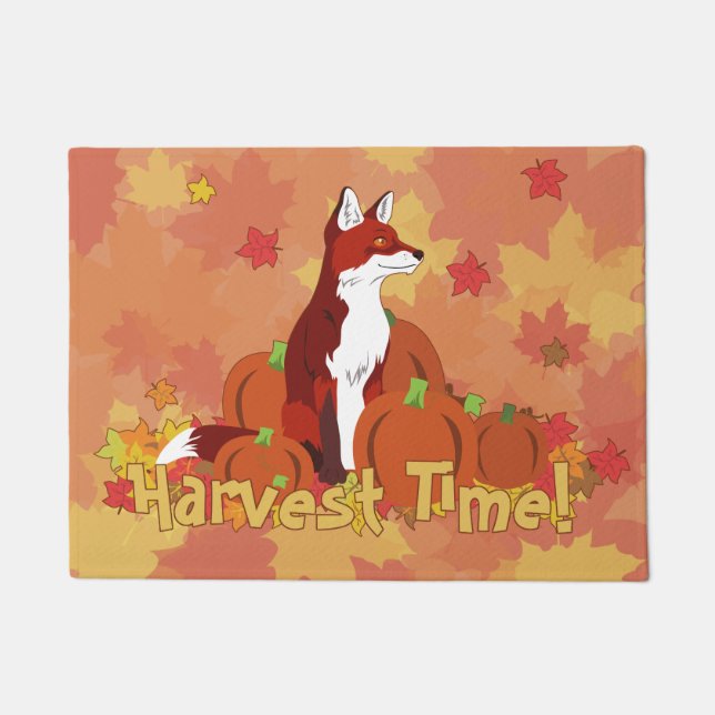 A Fox in the Pumpkin Patch (Harvest Time!) Doormat (Front)