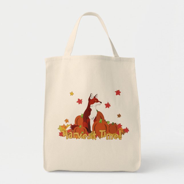 A Fox in the Pumpkin Patch (Harvest Time!) Tote Bag (Front)