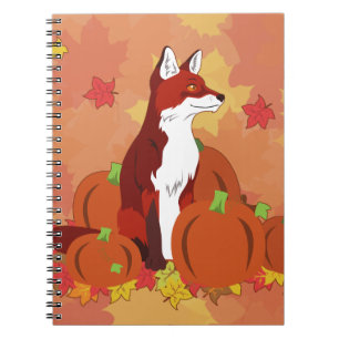 A Fox in the Pumpkin Patch Spiral Notebook