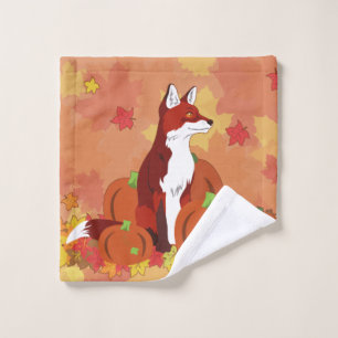 A Fox In the Pumpkin Patch Wash Cloth