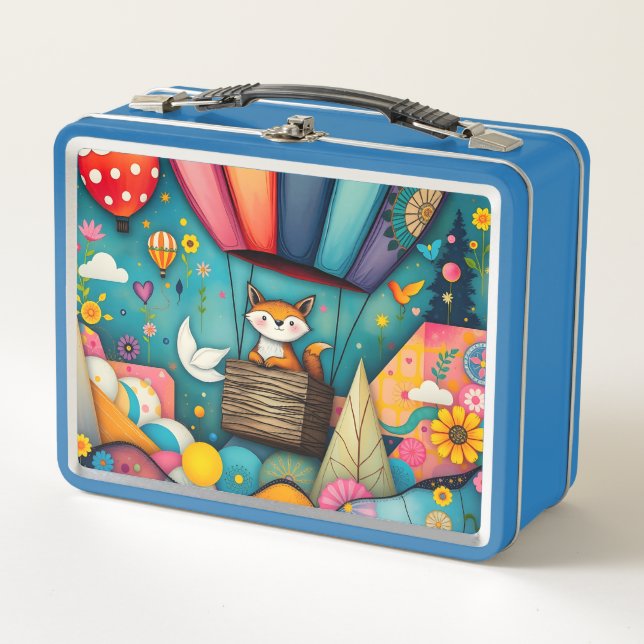 A Fox's Flying Fantasy Kid's Metal Lunch Box (Front)