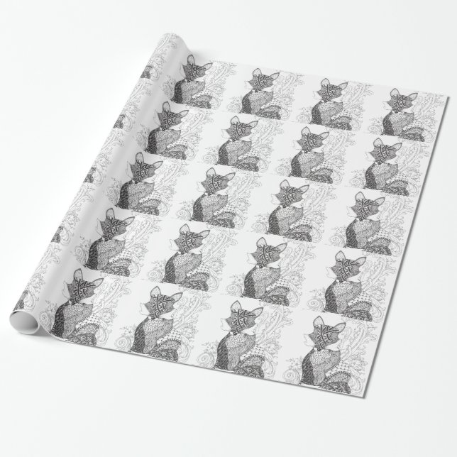 A Foxy Fox Wrapping Paper (Unrolled)