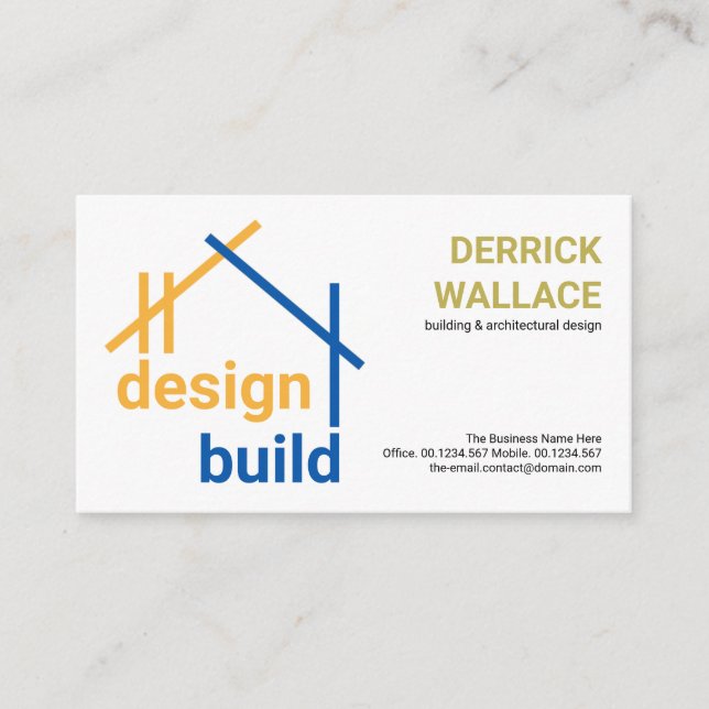 A-Frame Building Structure Construction Business Card (Front)