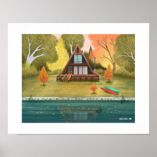 A-Frame Cabin House Art Print