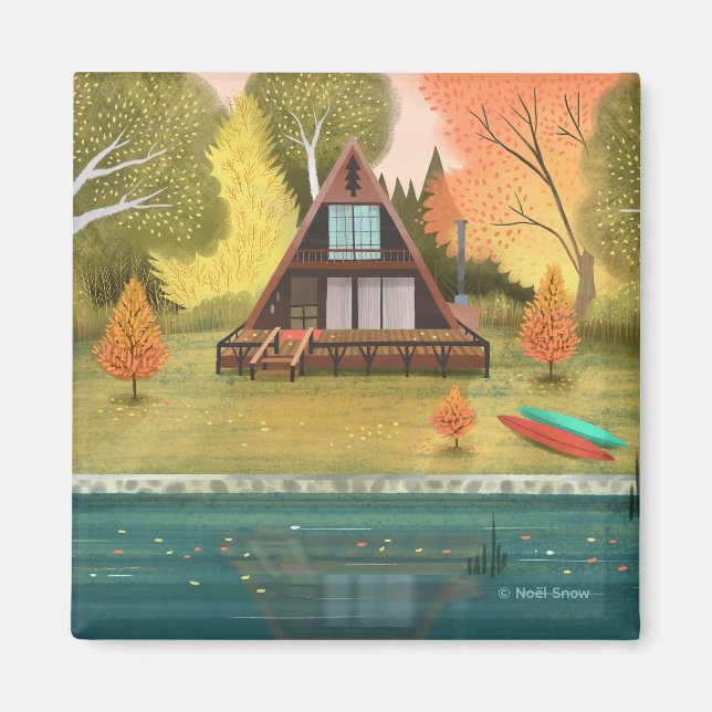 A-Frame Cabin House Magnet (Front)