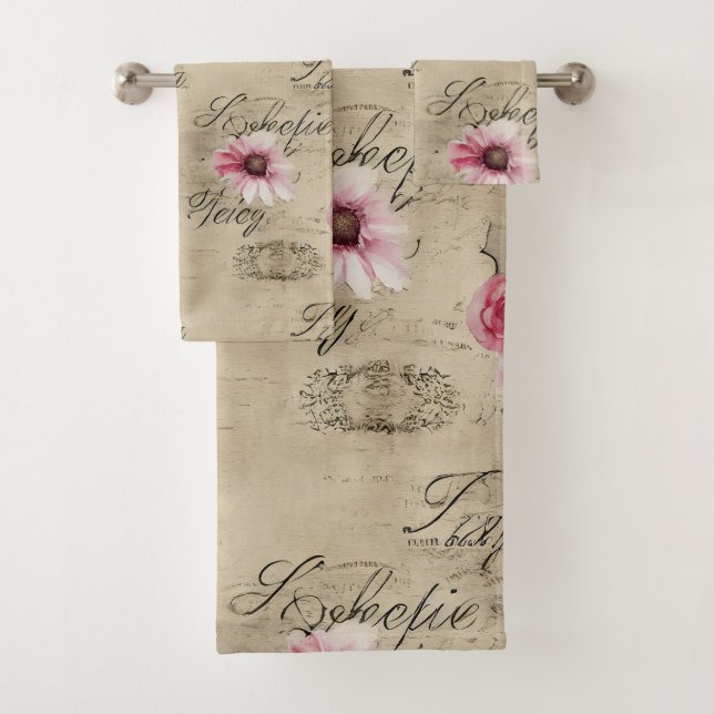 A French Ephemera Design Series 20 Bath Towel Set (Insitu)