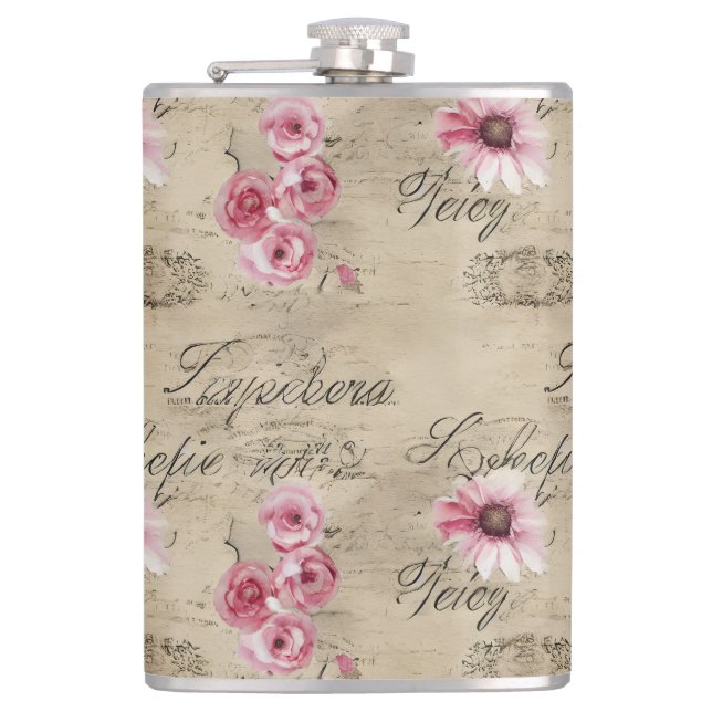 A French Ephemera Design Series 20 Hip Flask (Front)