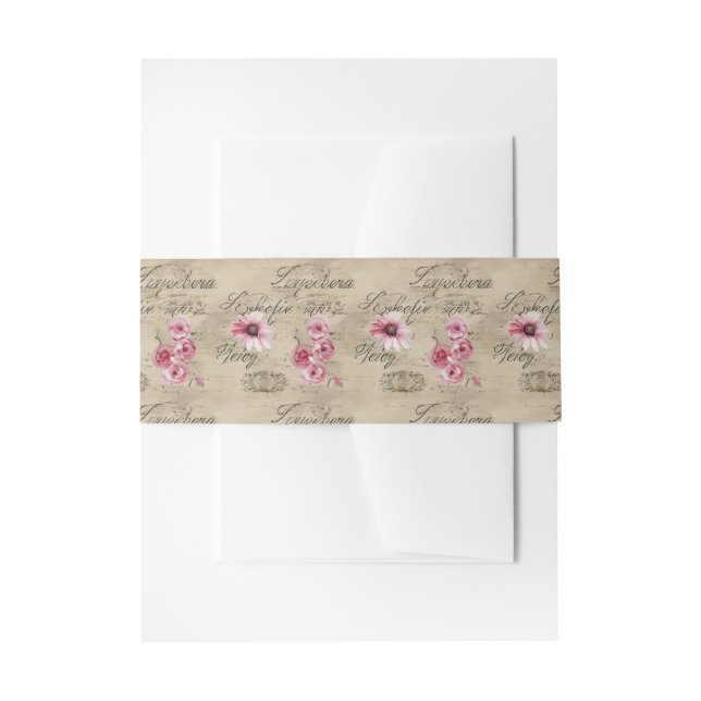 A French Ephemera Design Series 20 Invitation Belly Band (Front Example)