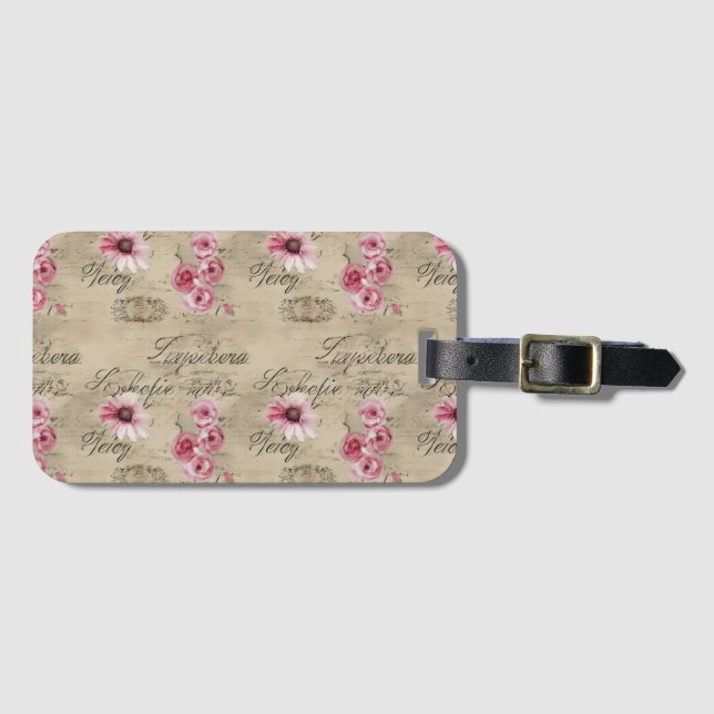 A French Ephemera Design Series 20 Luggage Tag (Front Horizontal)