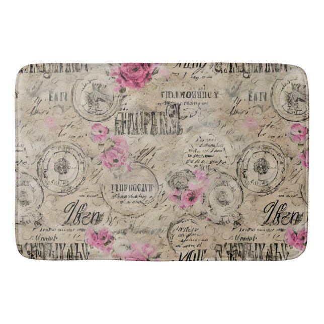 A French Ephemera Design Series 24 Bath Mat (Front)