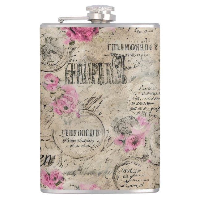 A French Ephemera Design Series 24 Hip Flask (Front)