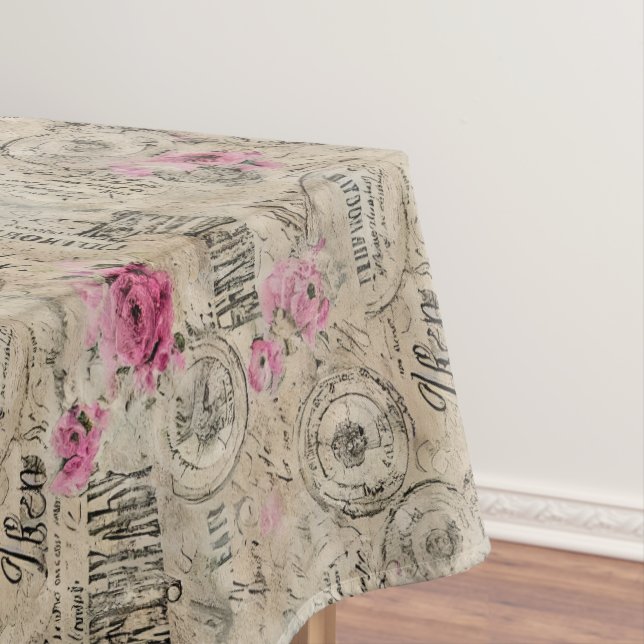 A French Ephemera Design Series 24 Tablecloth (In Situ)