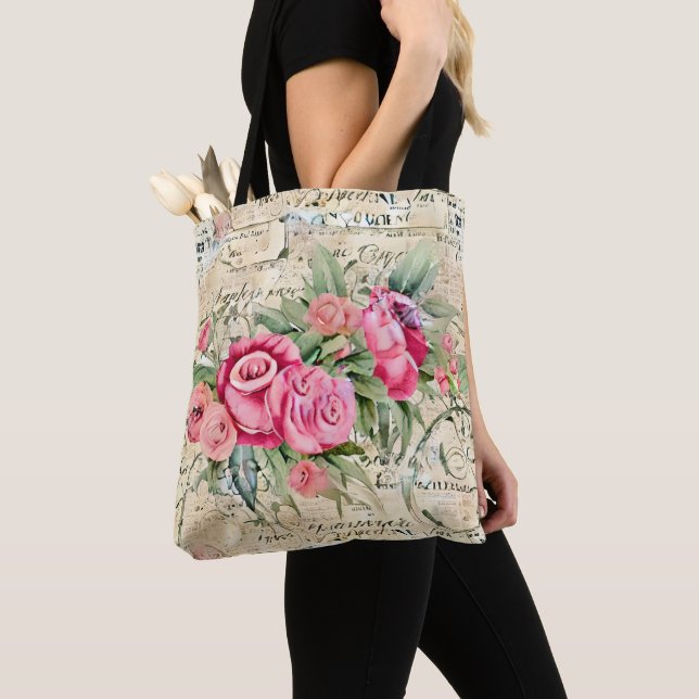 A French Ephemera Design Series 26 Tote Bag (Close Up)