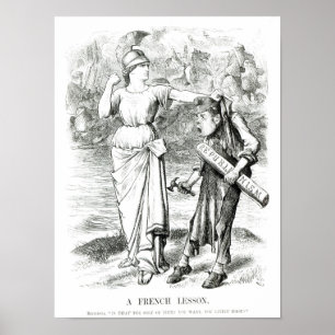 A French Lesson', cartoon from 'Punch' Poster
