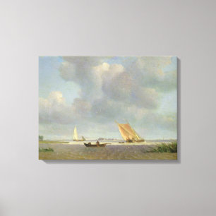 A fresh breeze on the Elbe, c.1830 Canvas Print