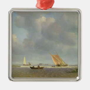 A fresh breeze on the Elbe, c.1830 Metal Tree Decoration