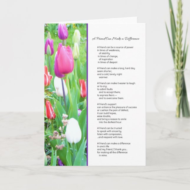 A Friend Can Make a Difference... Thank You Card (Front)