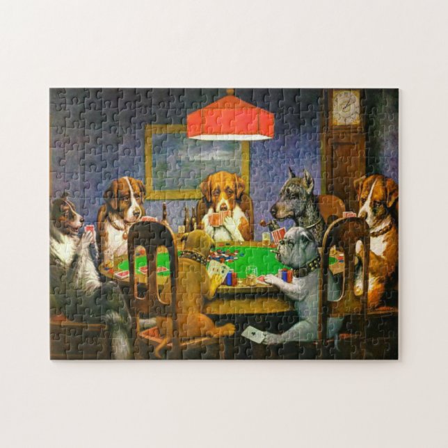A Friend in Need Dogs Playing Poker Funny  Jigsaw Puzzle (Horizontal)